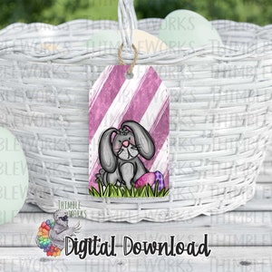 Easter Bunny Sublimation Design, Easter Basket Tag, Bunny Sign Decor, Easter Sign Design, Earring Design, Colorful Egg Design Easter Earring