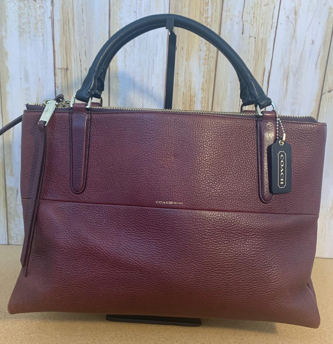 Sale: Rare Vintage Coach Oxblood Red Turnlock Borough Satchel