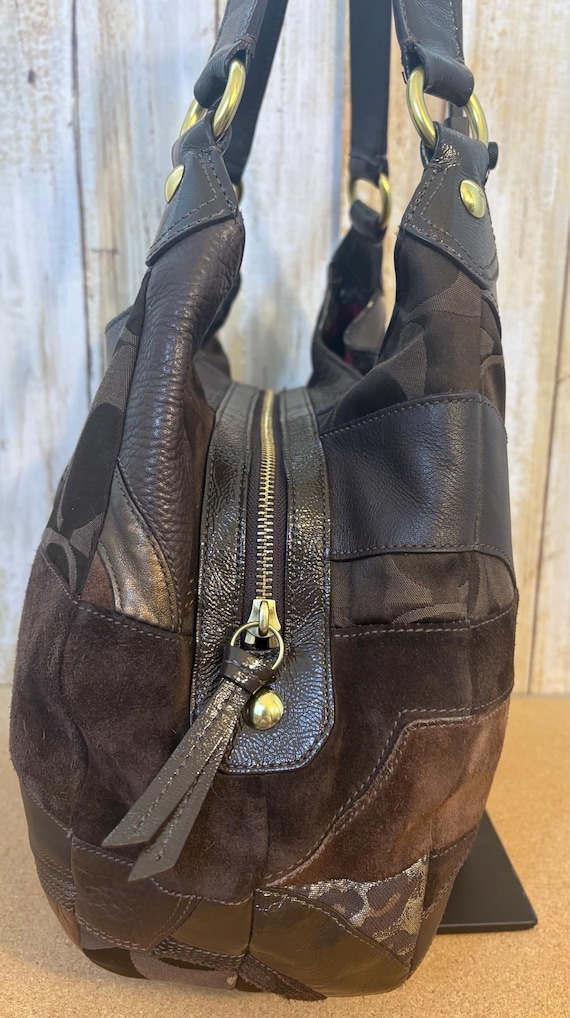 RARE large Coach Madison Maggie Patchwork Hobo Ba… - image 4