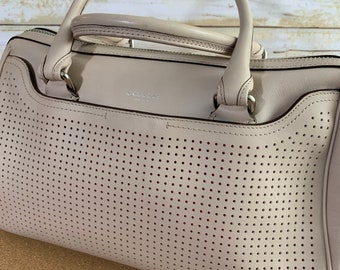 Sale: Coach Handbag 23577 Legacy Perforated Leather Haley Satchel in beige