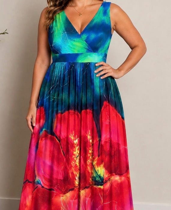 ashley stewart blue dress Plus Size Embellished A Line Dress, Victoria Blue, 22/24