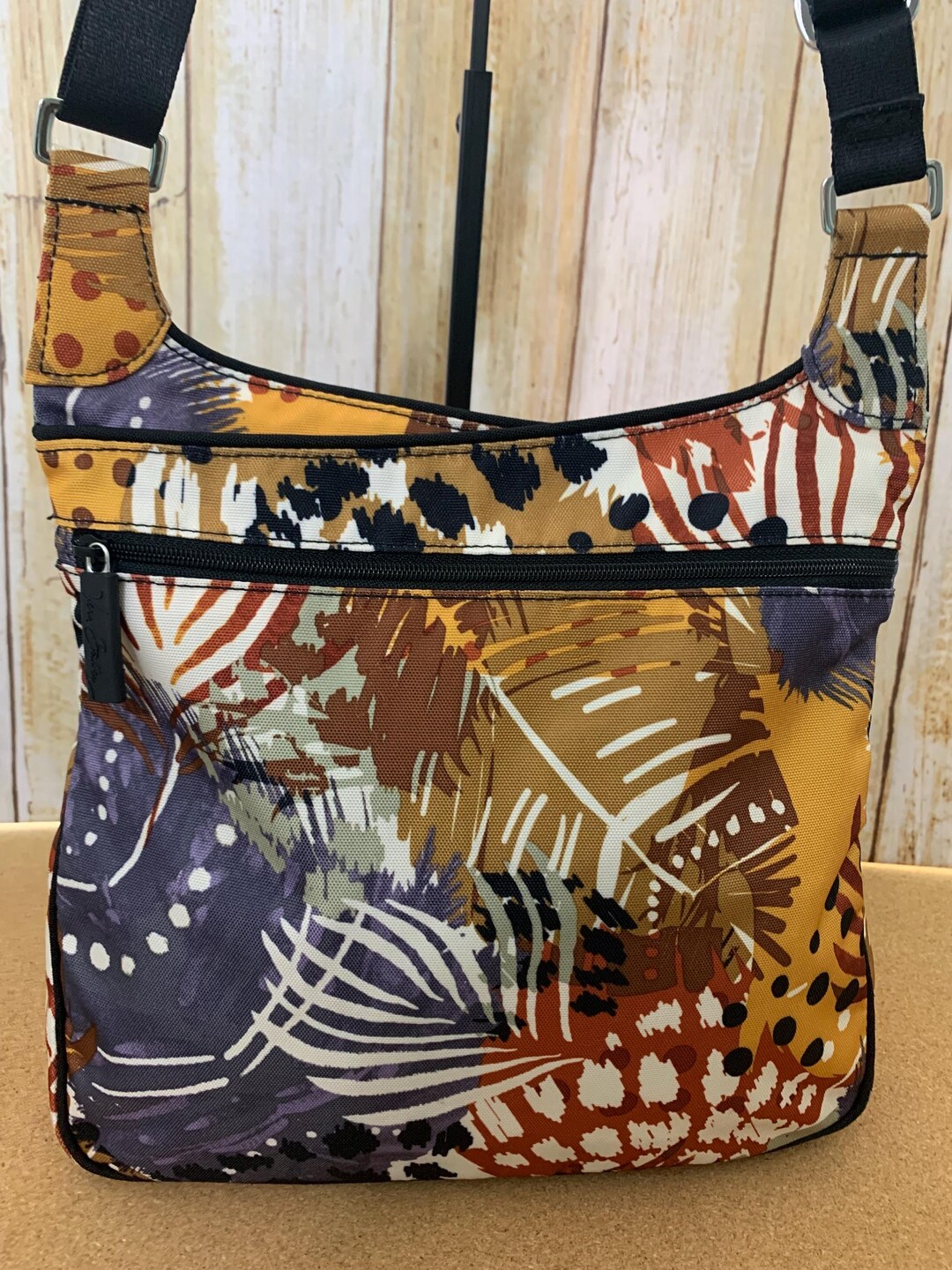 Vera Bradley Lighten up Painted Feathers Slim Design Crossbody Bag