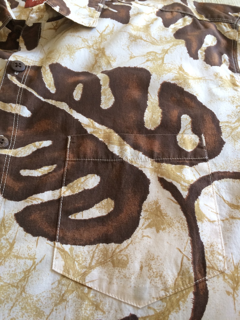 Pau Hana Hawaii tropical leaf print Hawaiian shirt size XL Reduced