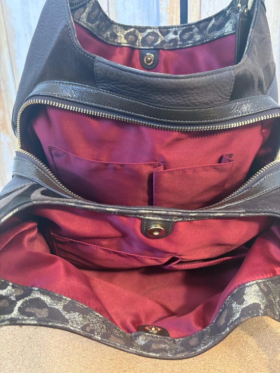 RARE large Coach Madison Maggie Patchwork Hobo Ba… - image 6