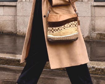 Y2K 00s Coach Gallery Holiday Patchwork Shoulder Bag, Style 11358