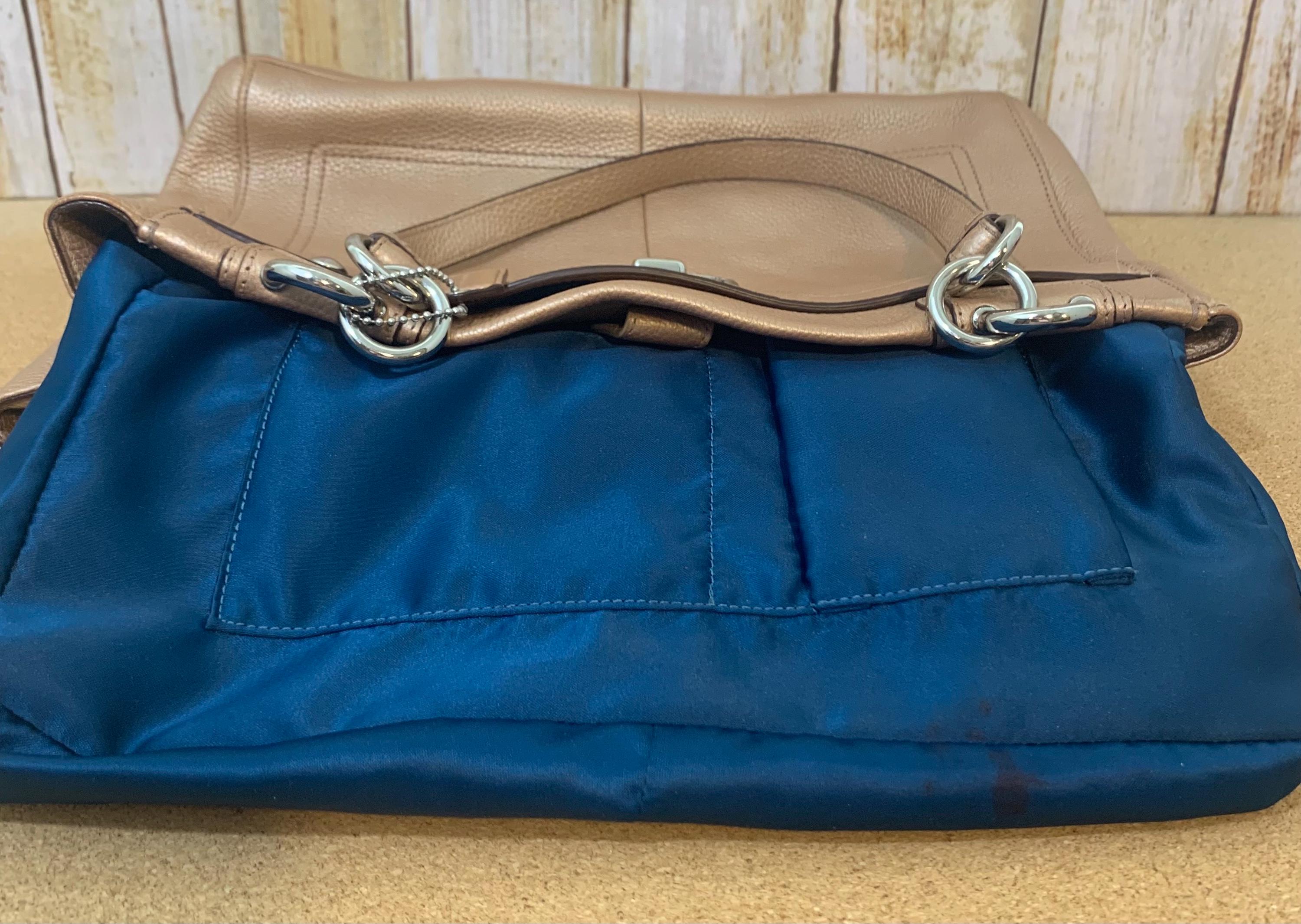 COACH Bronze Golden Brown Pebble Leather Penelope Carryall Satchel