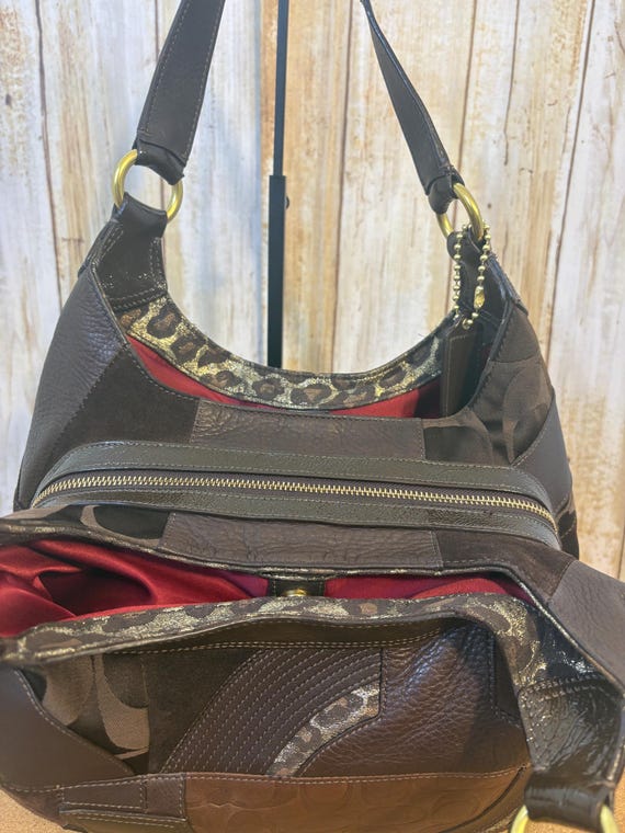 RARE large Coach Madison Maggie Patchwork Hobo Ba… - image 8