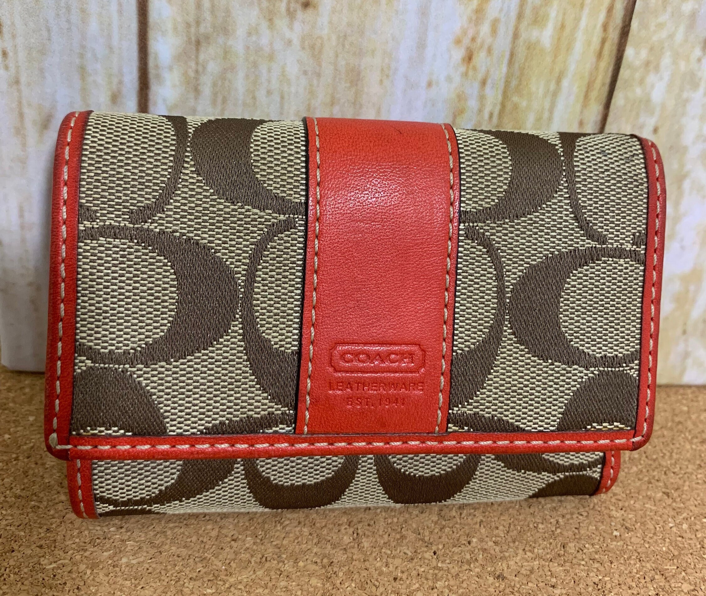 Black Leather Gucci Stripe Checkbook Wallet — Twin Hearts Vintage