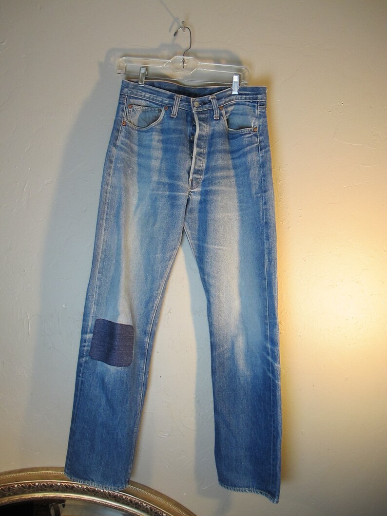 Vintage Levi\u2019s 501 Red Tab Acid Wash Button Fly Blue Jeans 34 X 36 WPL 423 USA San Francisco SF 207