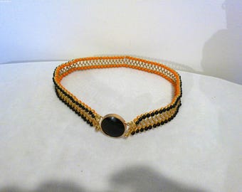 New Womens Skinny Reversible Leather Belt Full Grain Orange  display picture 3