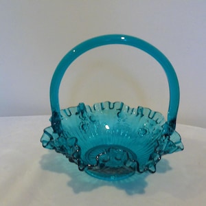Fenton Blue Basket - Etsy