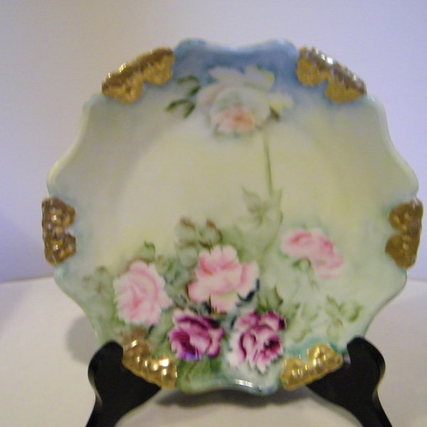Antique R.C. Pensee Bavaria Porcelain Rose Plate