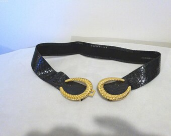 Anne Klein Belt Black Broad Belt New Patent Leather - Etsy display picture 3