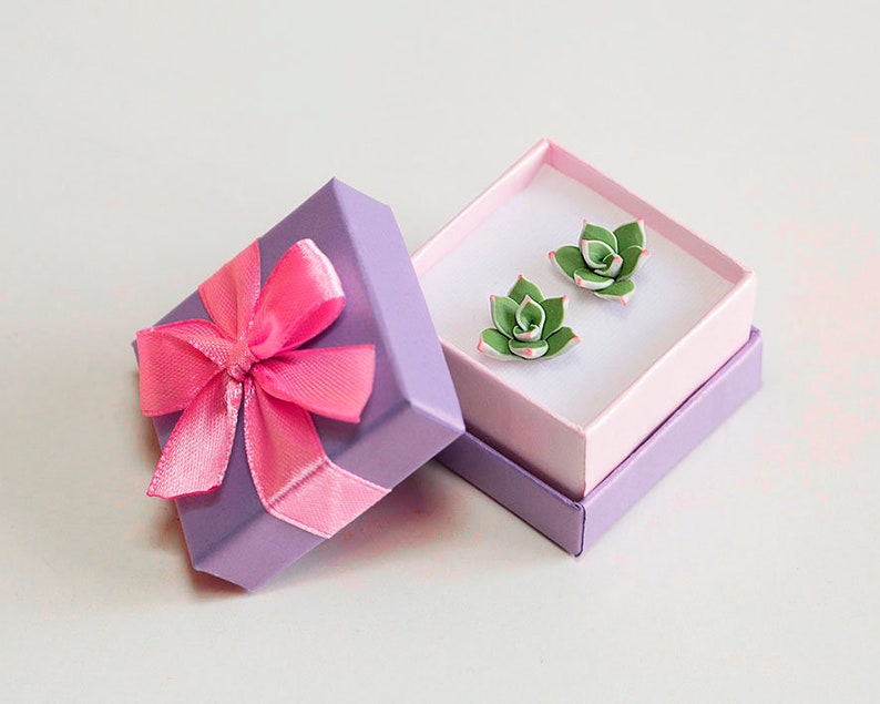 Violet flower earrings Gift wrap Polymer clay Rose Earrings Post Rose Jewelry Purple rose stud earrings Lavender rose Bridesmaids gift