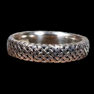 LACHLAN NARROW Celtic Knot Wedding Band in Antiqued Sterling Silver or Gold