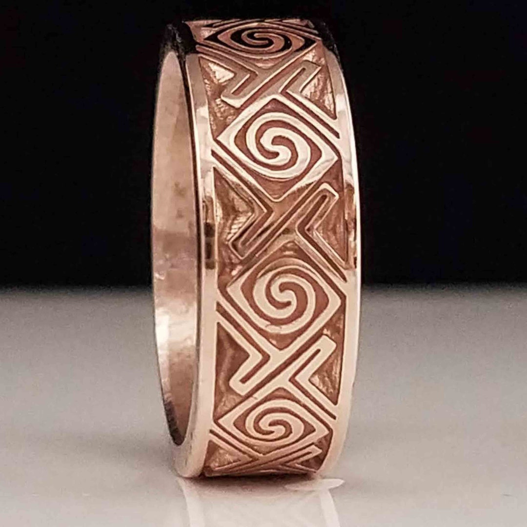 Celtic Key Pattern Celtic Key Pattern Wedding Band Ring, Spiral Pattern, X and O, Hugs and ...