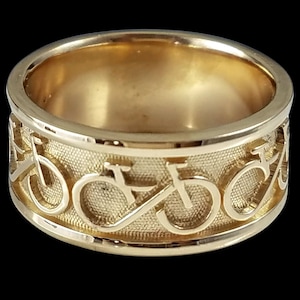 BIKE FOREVER Ring in in Silver, Gold or 2-Toned, Sports, Hobbies, Bicycles, 2-Wheels, Two Wheels, Endurance, Family Fun, Cycle, Cyclist