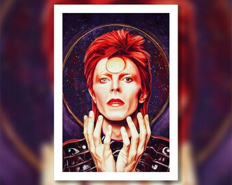 Ziggy Stardust - Illustrated Giclee Print