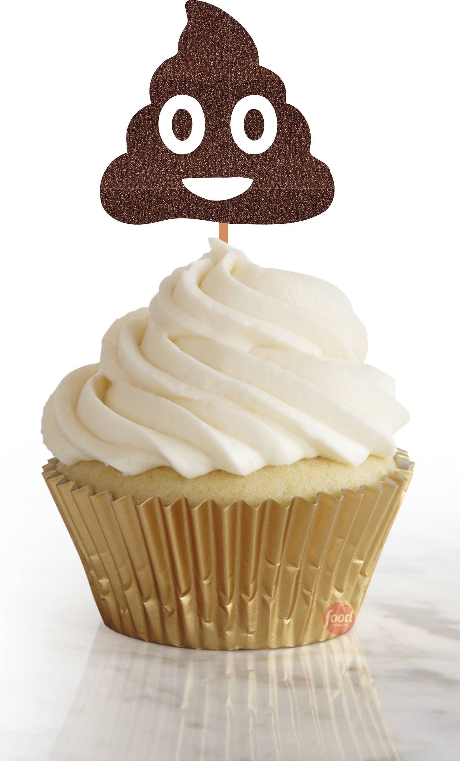 Glitter Poop Emoji Cupcake Toppers. Party Decor Etsy