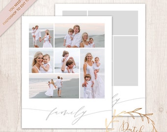 Photo Collage Template - 8x10 & 16x20 Inch - Photography Display Tool - Adobe Photoshop Collage With Text - Layered .PSD Files - Design #7