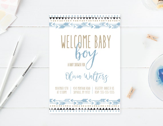 welcome baby boy invitations
