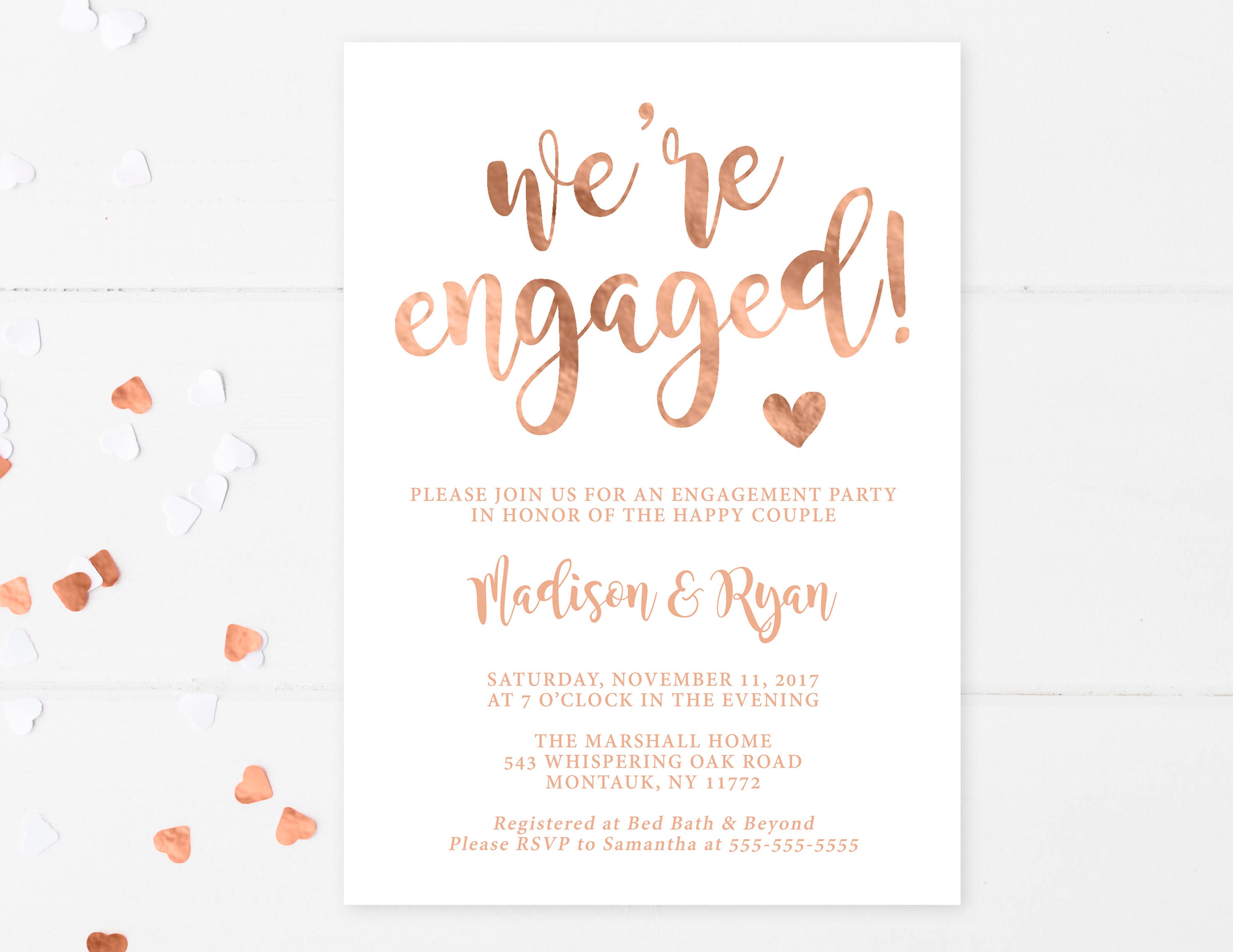 engagement party invitation we re engaged rose gold etsy engagement invitations