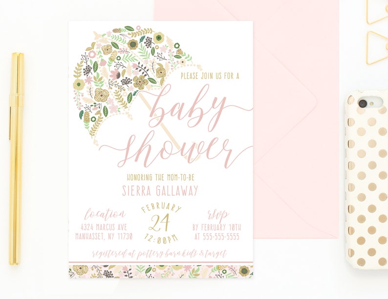 umbrella baby shower invitations