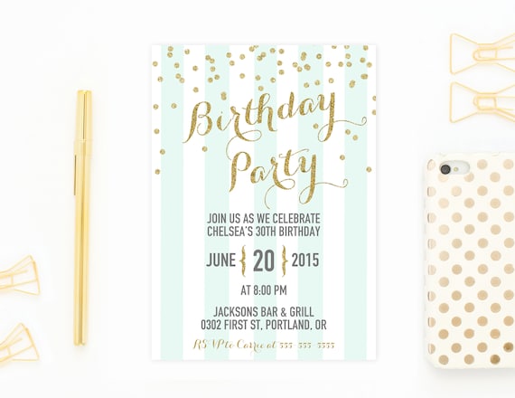 Birthday Party Invitation Birthday Invitation Birthday | Etsy