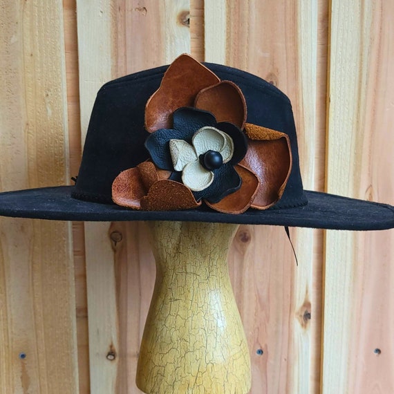 Leather Flower Hat Band, Hat Accessory, Rodeo Wear