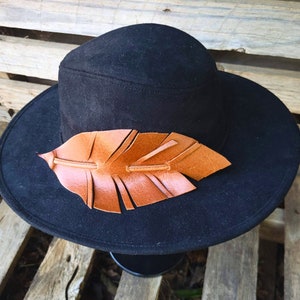 Leather Feather Hat Band, Boho Hat Accessory