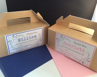 Personalised Single Children's Wedding Activity Kraft Brown Box - complete with tissue paper