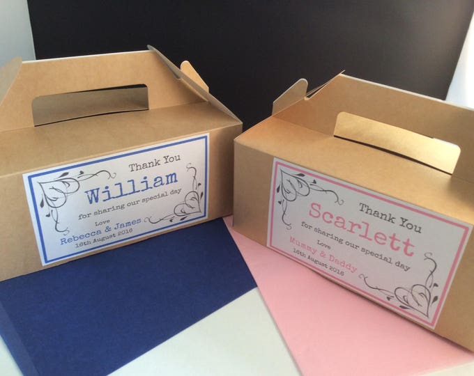 Personalised Single Children's Wedding Activity Kraft Brown Box - complete with tissue paper