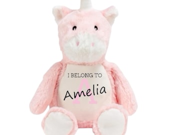 Personalised Unicorn Teddy | Pink Unicorn Soft Toy | Keepsake Gift