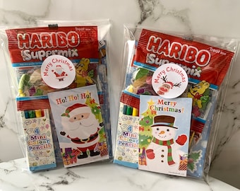 Pre Filled Kids Christmas Party Bag with sweets | stocking filler-activity pack A6 SIZE