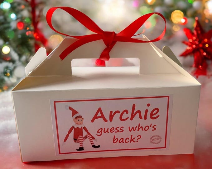 Personalised Christmas Elf Arrival Box | Naughty Elf Farewell Goodbye Box