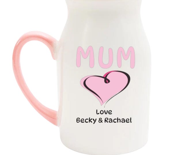 Personalised SMALL Milk Jug Vase - Mother’s Day Gift for Mum