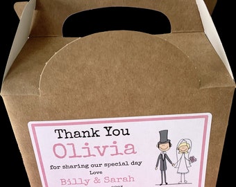 Personalised Children's Wedding Kraft Brown Box - complete with tissue paper