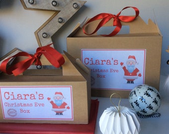 Personalised Christmas Eve Gift Box | Santa Elf Snowman Penguin Reindeer Christmas Tree | Small or Large