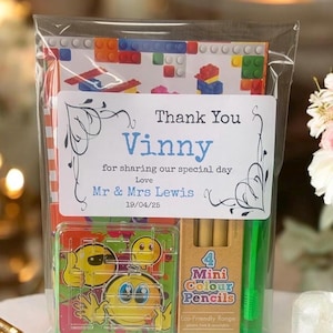 Personalised Childrens Kids Wedding Activity Pack Favour Birthday Party Bag A6 SIZE image 1