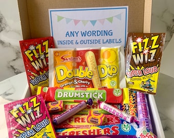 Personalised Sweet Box - Retro Sweets - LetterBox Friendly - Sweets Gift Box