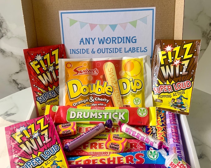 Personalised Sweet Box - Retro Sweets - LetterBox Friendly - Sweets Gift Box