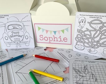 Personalised Children's Wedding Activity Box - complete with tissue paper and activity pack
