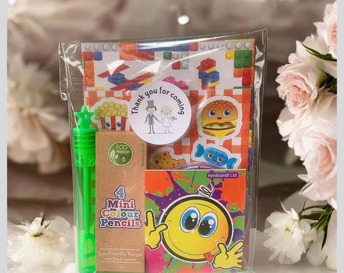Individual Children's Kids Wedding Activity Pack Favour Bag A6 SIZE