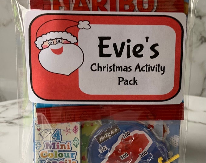 Personalised Pre-Filled Christmas Party Bag - Activity Pack Stocking Filler A6 SIZE