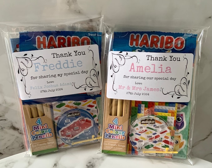 Personalised Childrens Kids Wedding Activity Pack Favour Birthday Party Bag A6 SIZE