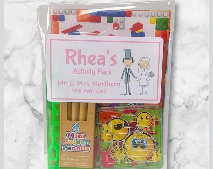 Personalised Children's Kids Wedding Activity Pack A6 SIZE