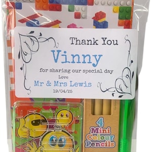 Personalised Childrens Kids Wedding Activity Pack Favour Birthday Party Bag A6 SIZE image 2