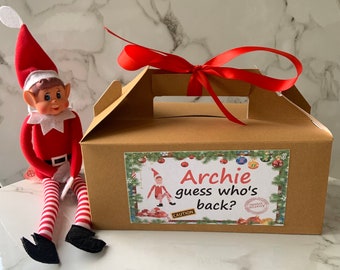 Personalised Christmas Elf Arrival Box Kraft Brown