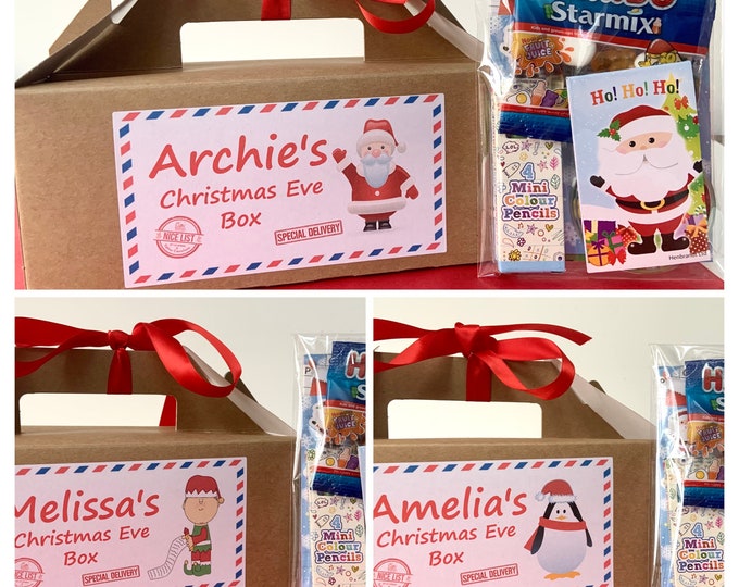 Personalised Children's Christmas Eve Box with Christmas Activity Pack/Sweets