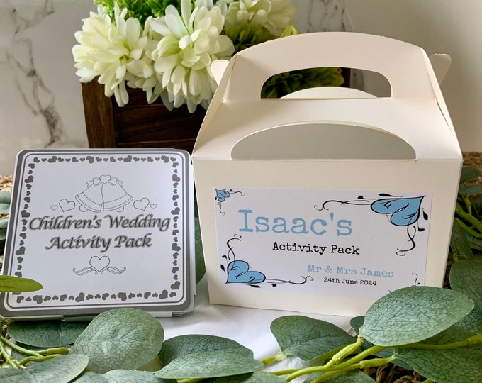 Personalised Children's Wedding Activity Box - complete with activity pack & tissue paper